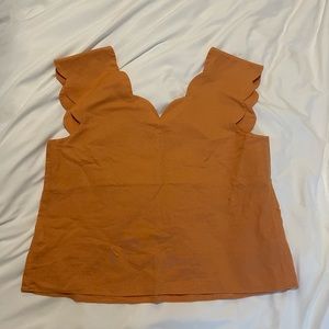 Scalloped neck tank top